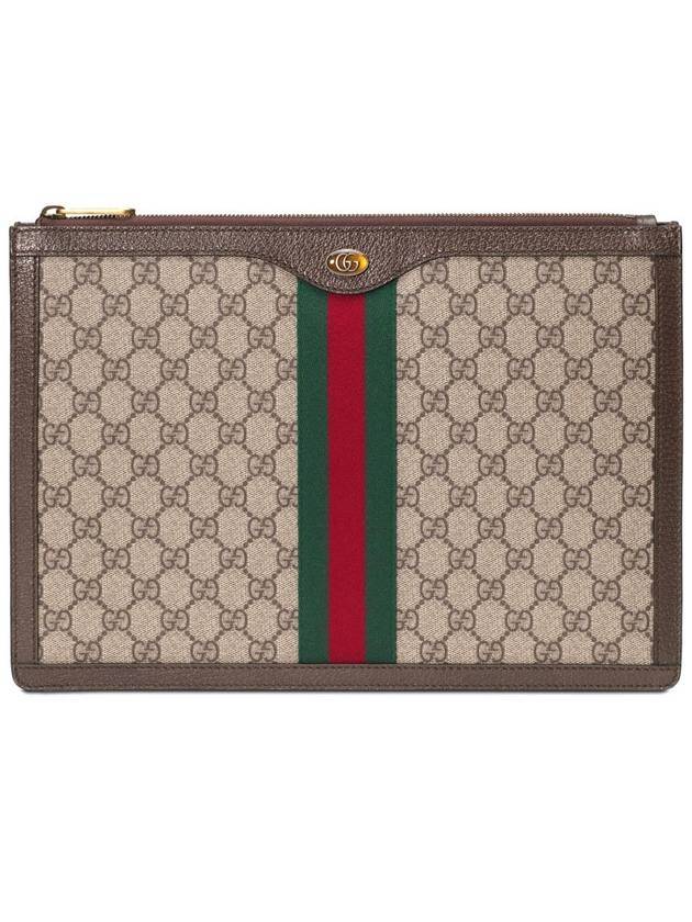 Ophidia GG Supreme Portfolio Clutch Bag Beige - GUCCI - BALAAN 1