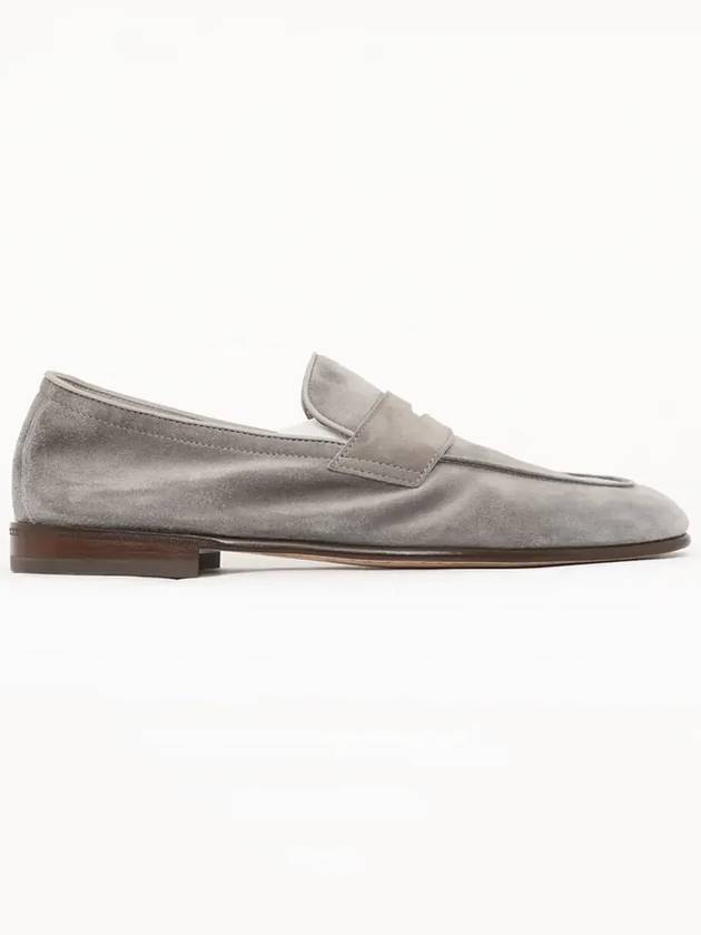 Suede Penny Slot Loafers Grey - BRUNELLO CUCINELLI - BALAAN 3