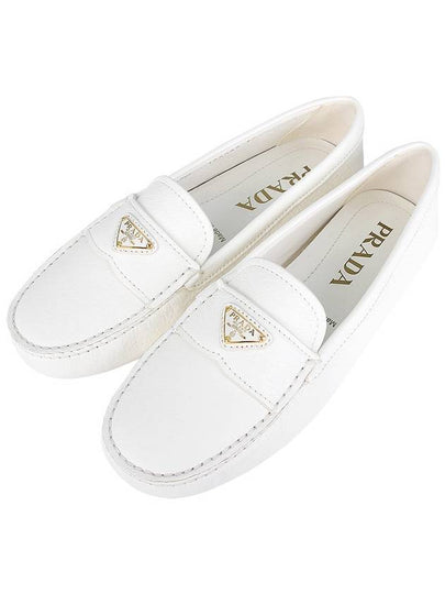 Leather Driving Shoes Ivory - PRADA - BALAAN 2