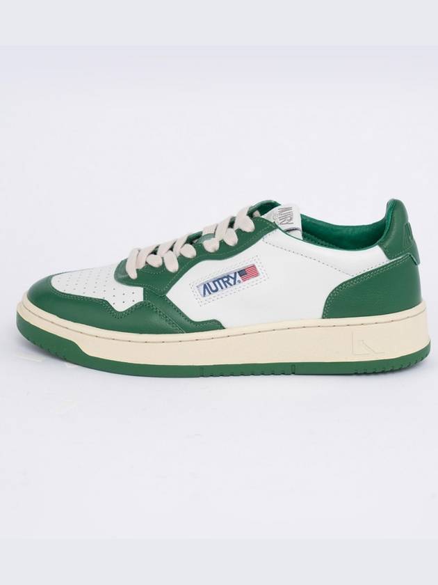 Men's Medalist Leather Low Top Sneakers Green - AUTRY - BALAAN 3