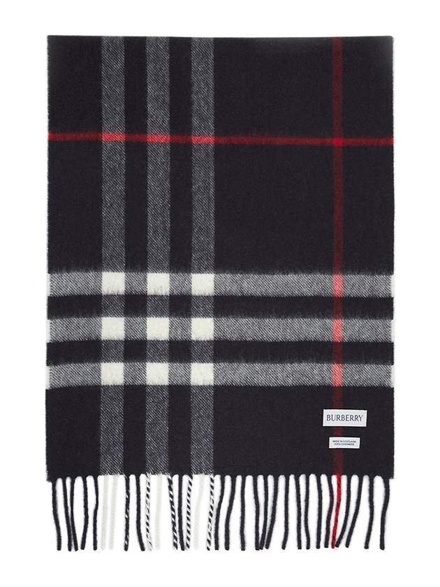 Check Cashmere Scarf Navy - BURBERRY - BALAAN 2