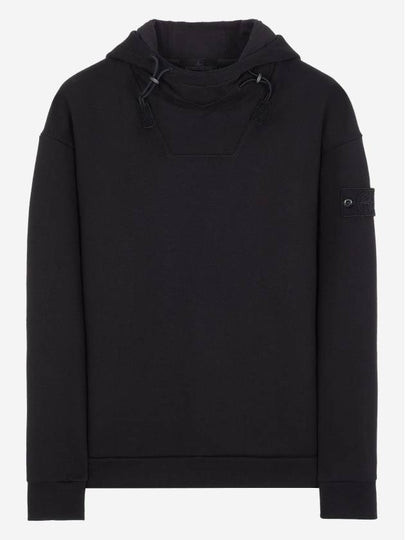 Ghost Piece Cotton Fleece Hoodie Black - STONE ISLAND - BALAAN 2