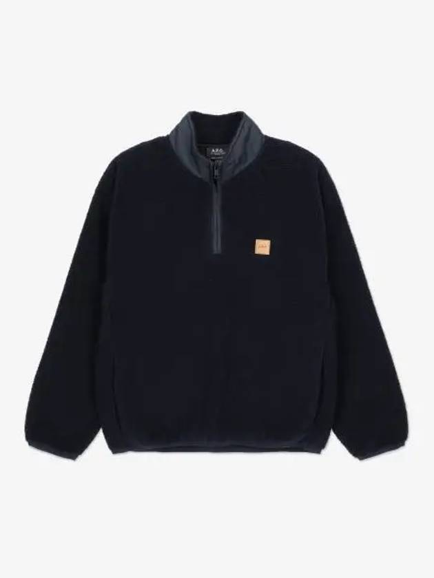 Logo Applique Fleece Sweatshirt Navy - A.P.C. - BALAAN 2