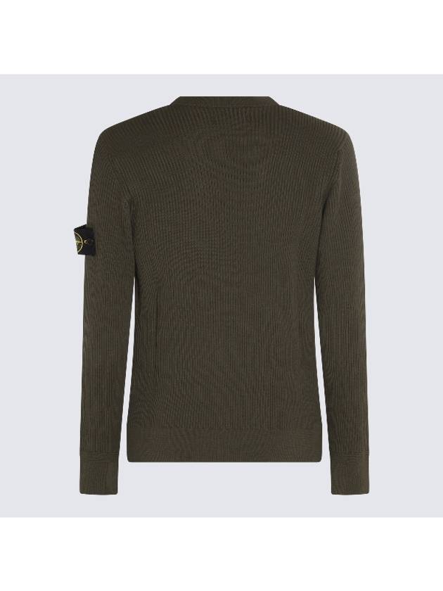 Crewneck Full Rib Wool Knit Top Khaki - STONE ISLAND - BALAAN 3