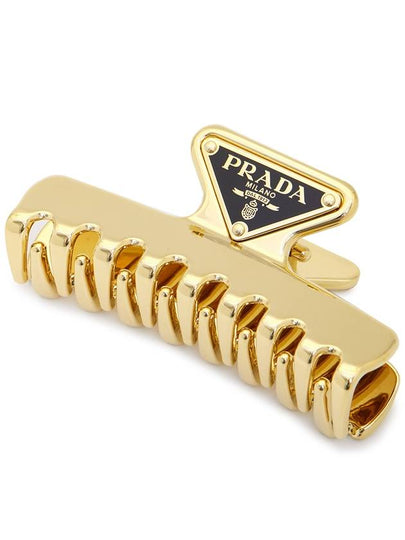 Women's Logo Metal Hair Clip Gold - PRADA - BALAAN 2