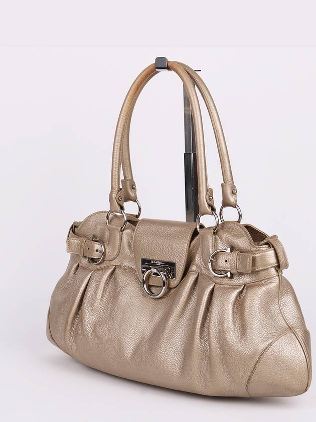 Ferragamo Gancini silver Marisa large shoulder bag - SALVATORE FERRAGAMO - BALAAN 3