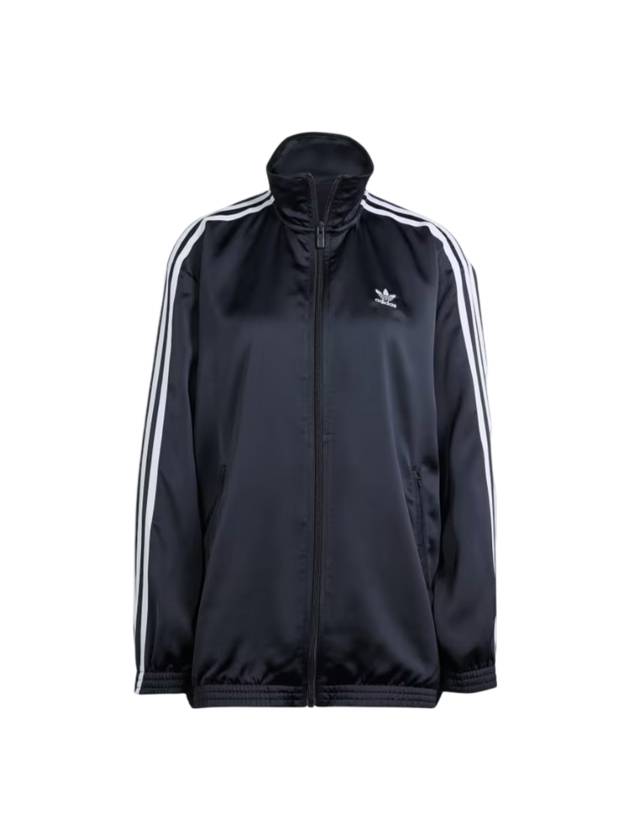 Loose Satin Track Jacket Black - ADIDAS - BALAAN 1