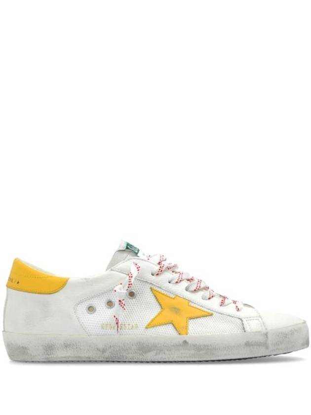 Superstar Leather Mesh Low Top Sneakers Yellow White - GOLDEN GOOSE - BALAAN 4