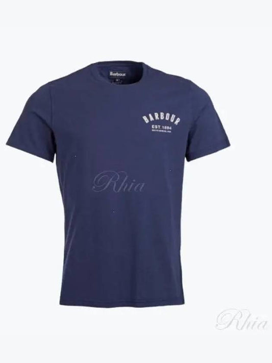 Men's Preppy Logo Short Sleeve T-Shirt Navy - BARBOUR - BALAAN 2