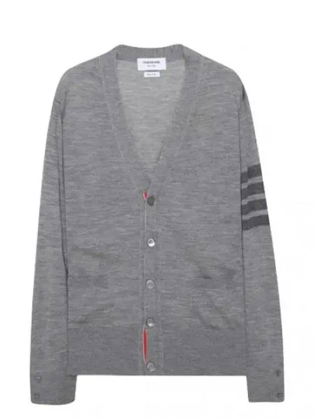 Diagonal Stripe Sustainable Merino Wool Cardigan Men - THOM BROWNE - BALAAN 1