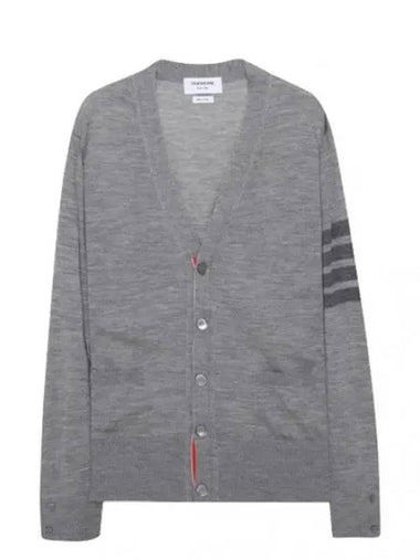 Diagonal Stripe Sustainable Merino Wool Cardigan - THOM BROWNE - BALAAN 1