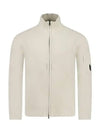 Lambswool GRS Zipped Cardigan White - CP COMPANY - BALAAN 2