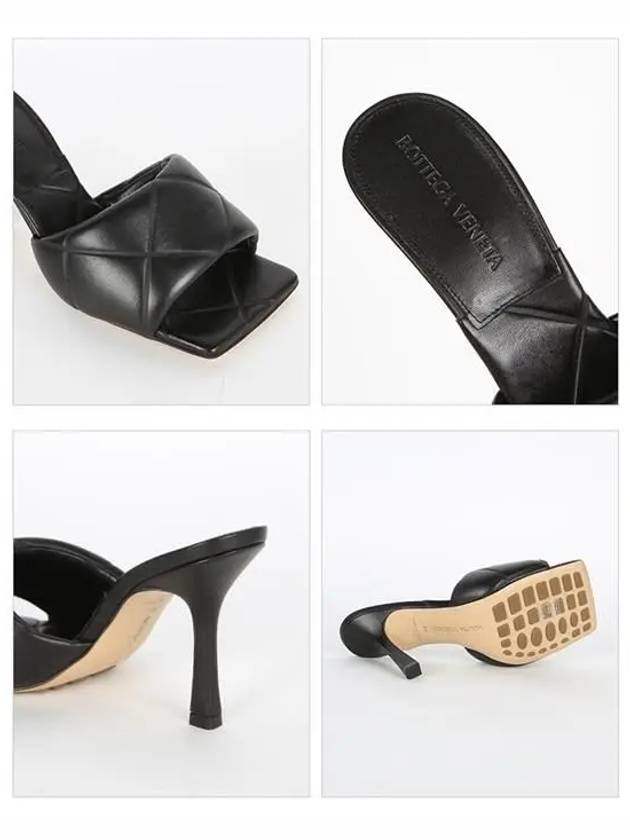 Women's BV Lido Sandals Heel Black - BOTTEGA VENETA - BALAAN.