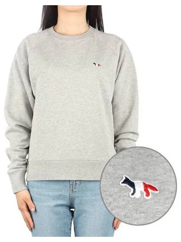 Women s Tricolor Fox Sweatshirt FW00308KM0001 GRAY MELANGE 270344 - MAISON KITSUNE - BALAAN 1