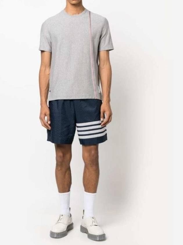 RWB Stripe Cotton Short Sleeve T-shirt Grey - THOM BROWNE - BALAAN 7