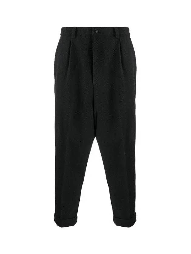 Cuffs Corduroy Straight Pants Black - AMI - BALAAN 3