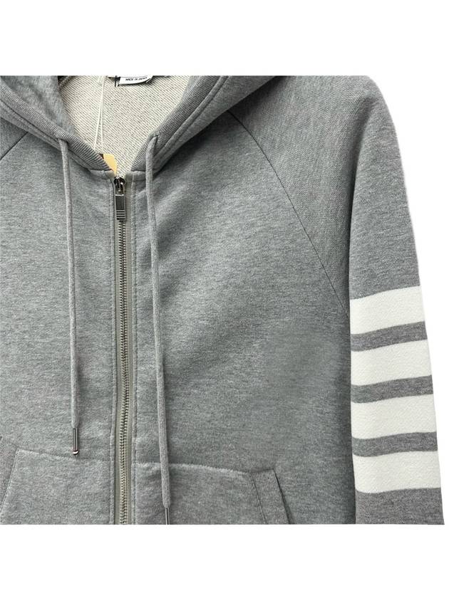 Engineered 4 Bar Diagonal Zip Up Hoodie Light Grey - THOM BROWNE - BALAAN 4