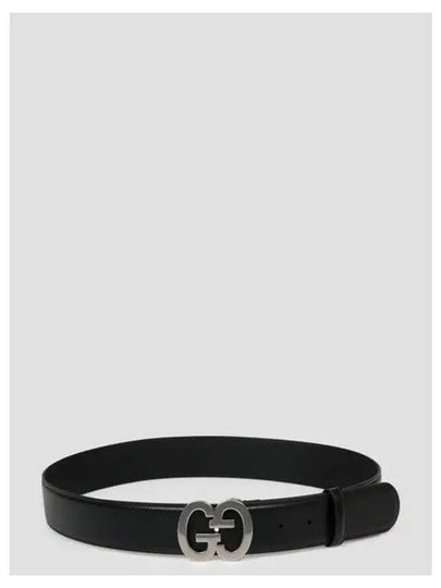 GG Buckle Wide Leather Belt Black - GUCCI - BALAAN 2