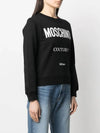 Logo Print Cotton Sweatshirt Black - MOSCHINO - BALAAN 4