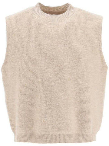 Crew Neck Alpaca Wool Vest Beige - MAISON MARGIELA - BALAAN 1