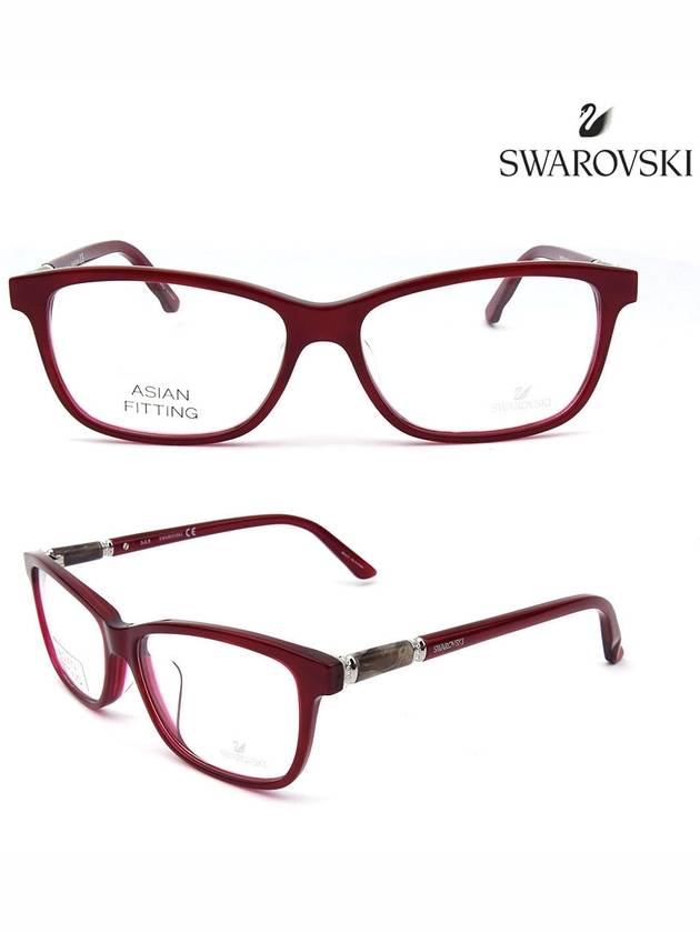 Eyewear Square Eyeglasses Red - SWAROVSKI - BALAAN 3