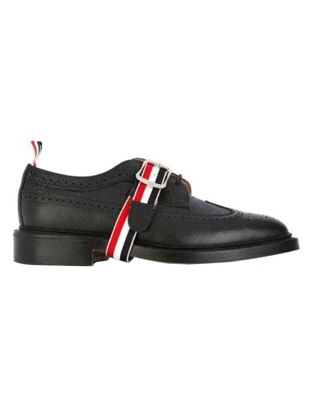 Men's Classic Long Wingtip Striped Brogue Black - THOM BROWNE - BALAAN.