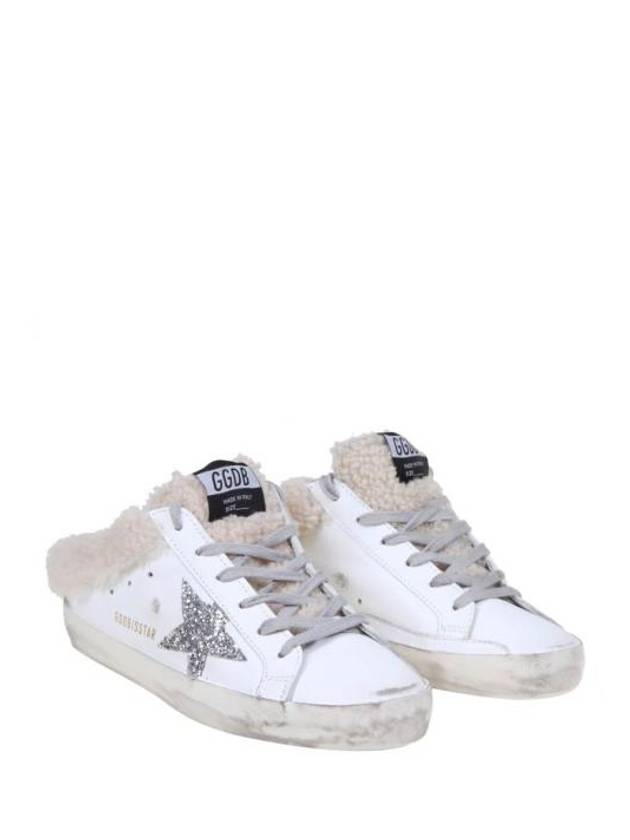 Superstar Sabot Glitter Shearing Lining Leather Low Top Sneakers Silver White - GOLDEN GOOSE - BALAAN 3