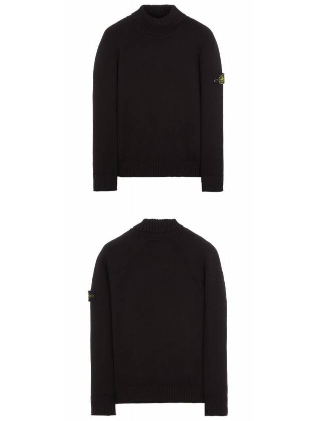 Logo Wappen Patch Cotton Turtleneck Black - STONE ISLAND - BALAAN 6