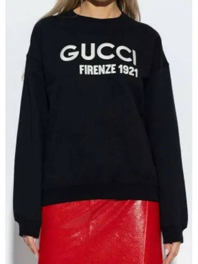 Logo Cotton Sweatshirt Black - GUCCI - BALAAN 2