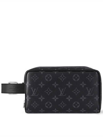 Trousse Toilette Locker Dopp Kit Monogram Eclipse Pouch Bag Black - LOUIS VUITTON - BALAAN 1