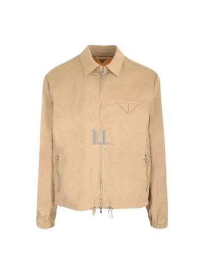 Triangle Pocket Nylon Zip Up Jacket Beige - BOTTEGA VENETA - BALAAN 2