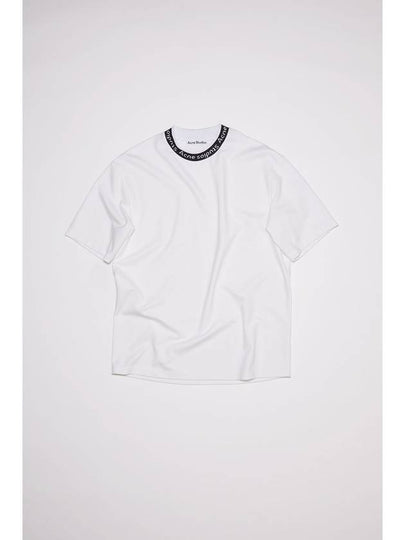 Logo Rib Short Sleeve T-Shirt White - ACNE STUDIOS - BALAAN 2