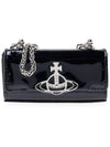 ORB Logo Patent Leather Clutch Bag Black - VIVIENNE WESTWOOD - BALAAN 1