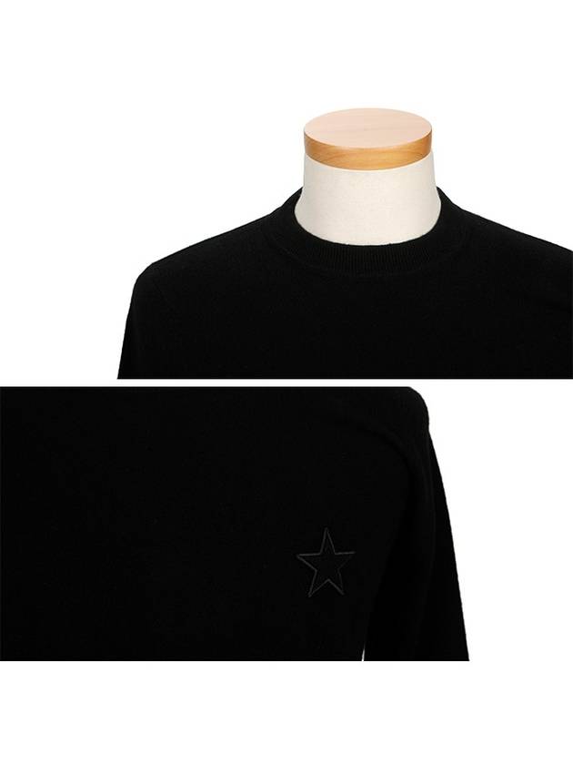 Star Patch Slim Fit Knit Top Black - GIVENCHY - BALAAN 5