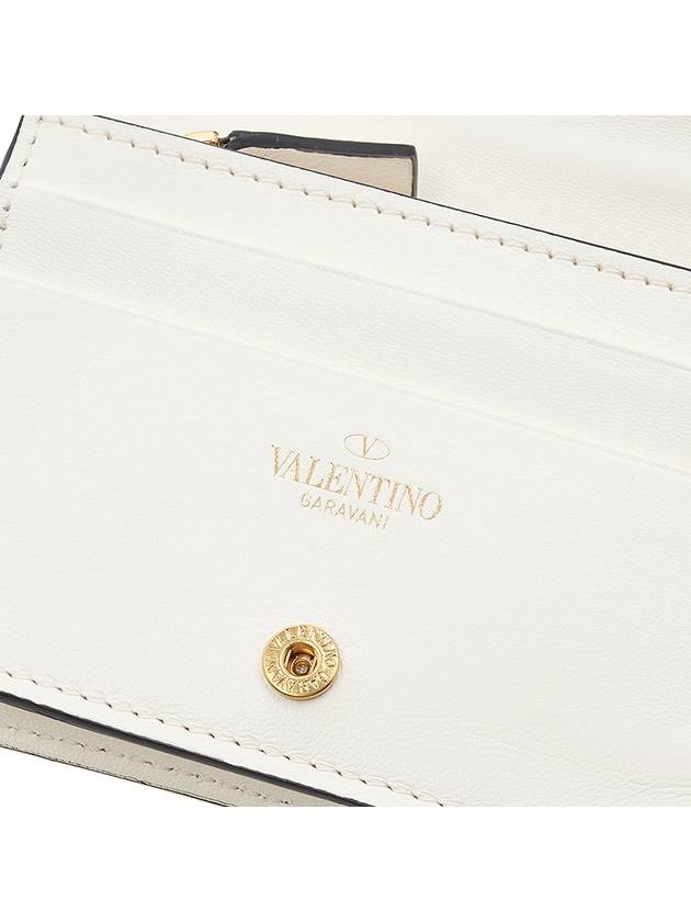 Roman Stud Small Nappa Leather Half Wallet Ivory - VALENTINO - BALAAN 9