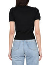 Women's ORB Logo Wool Silk Blend Crop Knit Top Black - VIVIENNE WESTWOOD - BALAAN 4