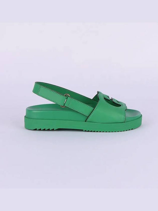 GG Interlocking Women s Velcro Strap Sandals Green 738687 US000 3727 - GUCCI - BALAAN 2