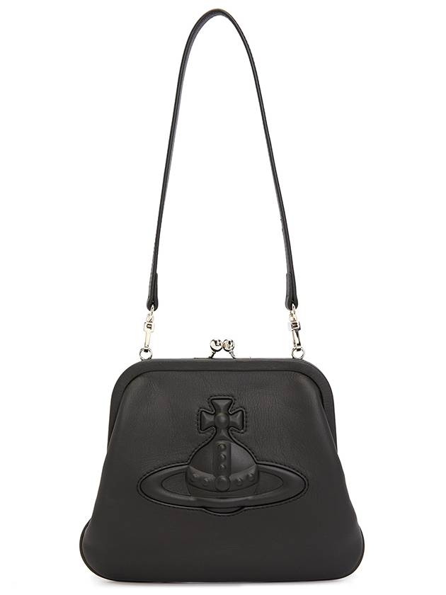 Logo Leather Clutch Bag Black - VIVIENNE WESTWOOD - BALAAN 2