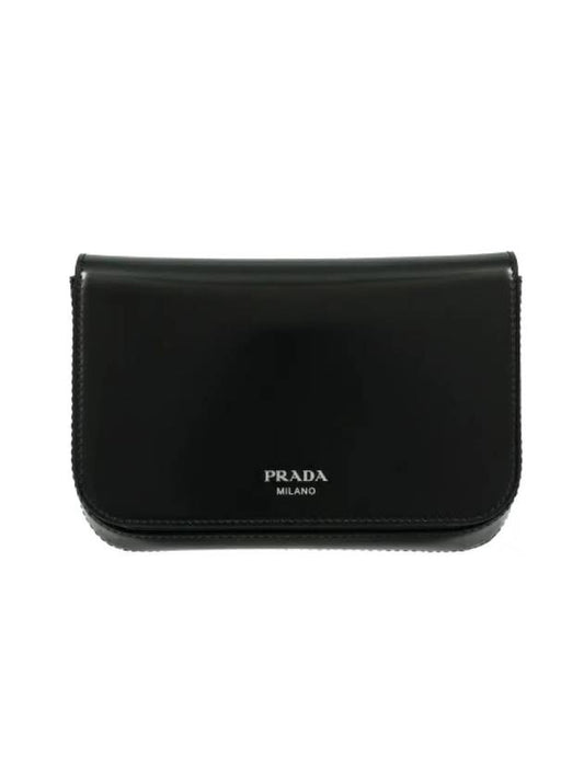 brushed leather shoulder bag 2VD061ZO6VOOO F0002 NERO B0170449231 - PRADA - BALAAN 1