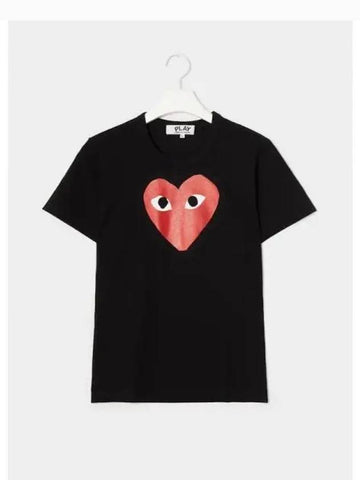 Unisex black heart print t shirt domestic product GM0024041510566 - COMME DES GARCONS PLAY - BALAAN 1