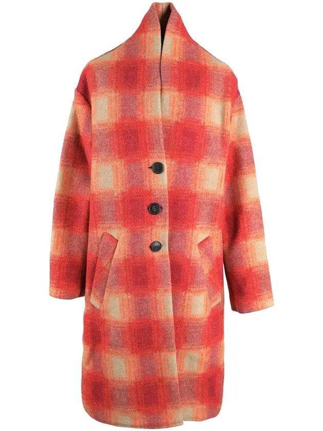 Women's Gabriel Wool Single Coat Orange - ISABEL MARANT - BALAAN 3