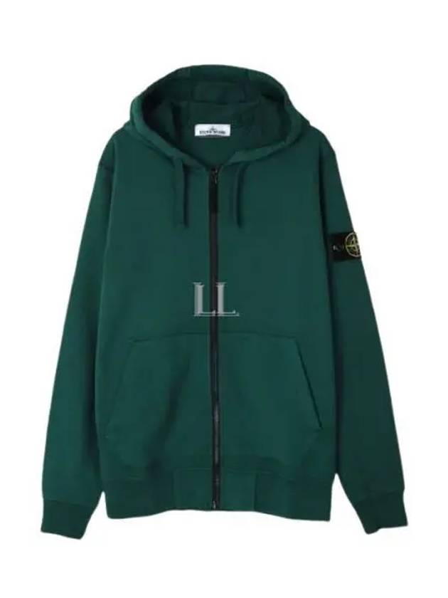 Wappen Patch Cotton Hooded Zip Up Dark Green - STONE ISLAND - BALAAN 2