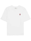 Small Heart Logo Boxy Fit Short Sleeve T-Shirt White - AMI - BALAAN 2