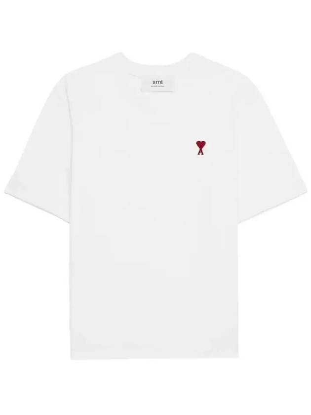 Small Heart Logo Boxy Fit Short Sleeve T-Shirt White - AMI - BALAAN 2