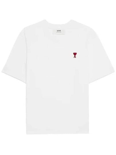 Small Heart Logo Boxy Fit Short Sleeve T-Shirt White - AMI - BALAAN 2