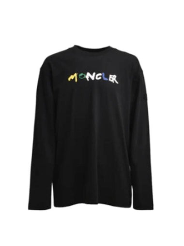 Logo Print Long Sleeve T-Shirt Black - MONCLER - BALAAN 1