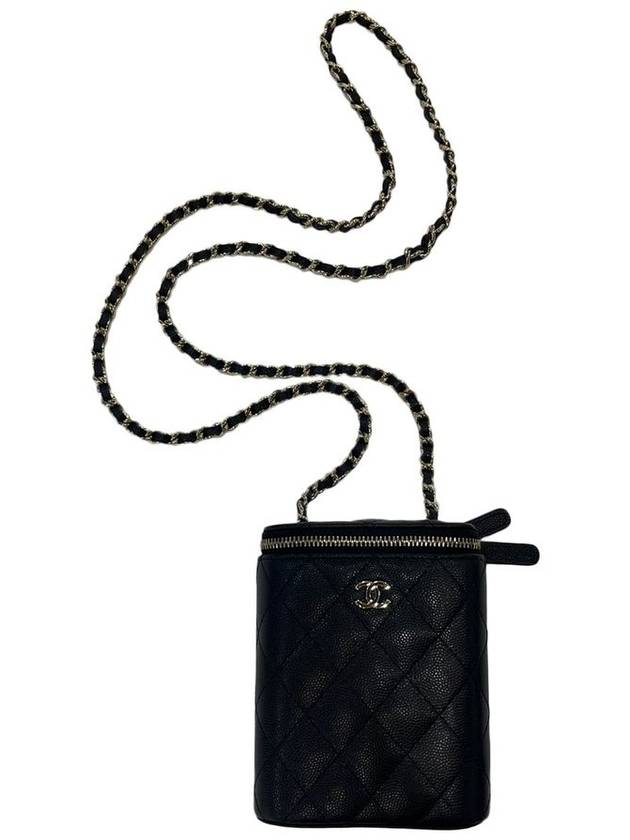 Classic Gold Hardware Small Grained Calfskin Cross Bag Black - CHANEL - BALAAN 3