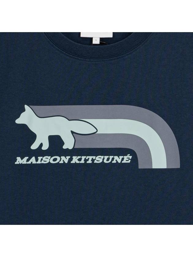 Men's Flash Fox Comfort Short Sleeve T-Shirt Navy - MAISON KITSUNE - BALAAN 4