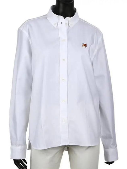 Button Down Classic Institutional Fox Head Patch Oxford Shirt White - MAISON KITSUNE - BALAAN 2