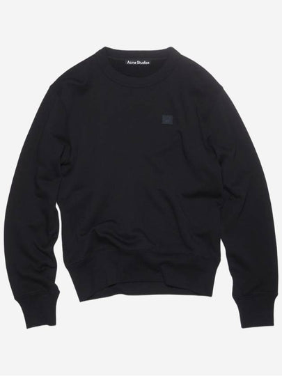 Logo Patch Regular Fit Crew Neck Sweatshirt Black - ACNE STUDIOS - BALAAN 2